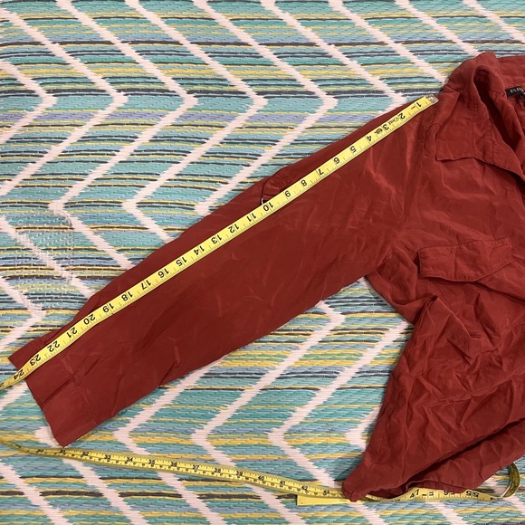 EILEEN FISHER 100% SILK LONG SLEEVE  BLOUSE/SHIRT/TOP  size petite large - Picture 4 of 7